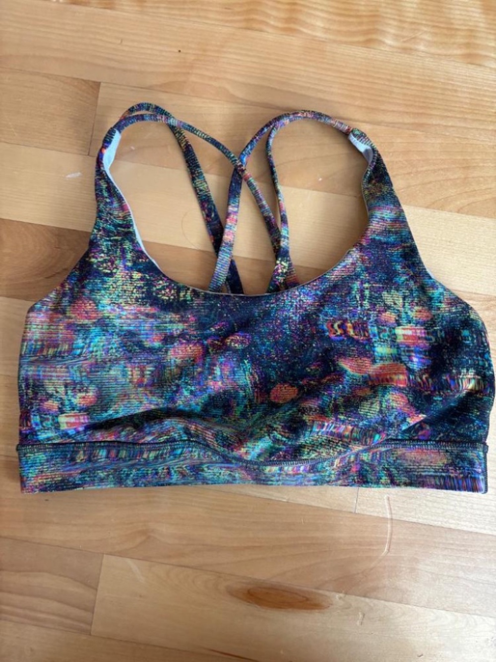 Lululemon Energy Bra Glitch Tapestry Starlight Multi Strappy Sports Bra - Rare